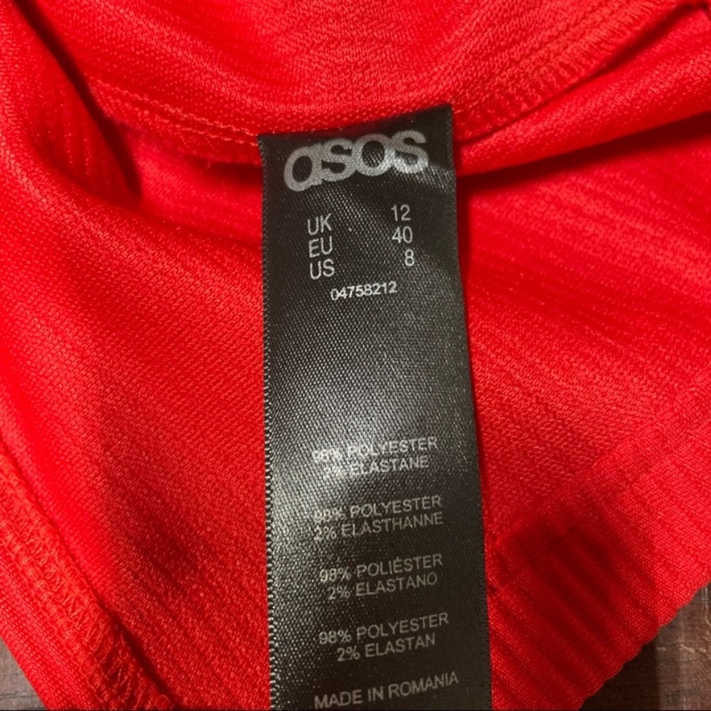 ASOS Seamed Structured Rib Bodycon Dress - Picture 5 of 6